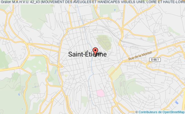 plan association M.a.h.v.u. 42_43 (mouvement Des Aveugles Et Handicapes Visuels Unis, Loire Et Haute-loire) Saint-Étienne