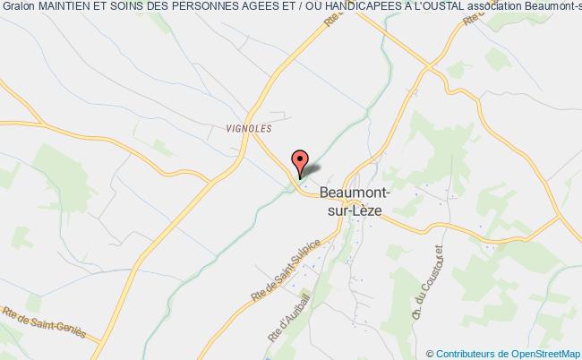 plan association Maintien Et Soins Des Personnes Agees Et / Ou Handicapees A L'oustal Beaumont-sur-Lèze