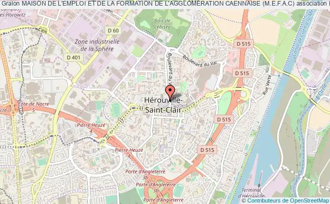 plan association Maison De L'emploi Et De La Formation De L'agglomeration Caennaise (m.e.f.a.c) Hérouville-Saint-Clair