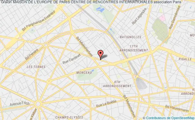 plan association Maison De L'europe De Paris Centre De Rencontres Internationales Paris 17e