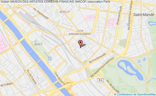 plan association Maison Des Artistes Coreens-francais (macof) Paris