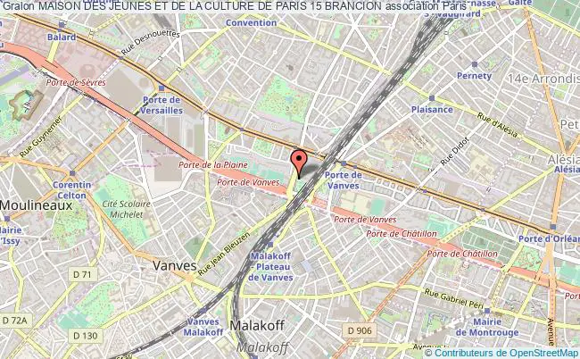 plan association Maison Des Jeunes Et De La Culture De Paris 15 Brancion Paris