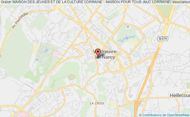 plan association Maison Des Jeunes Et De La Culture Lorraine - Maison Pour Tous (mjc Lorraine) Vandoeuvre-lès-Nancy