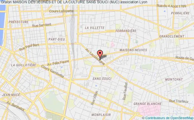 plan association Maison Des Jeunes Et De La Culture Sans Souci (mjc) Lyon