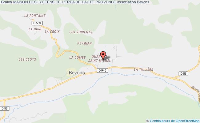 plan association Maison Des LycÉens De L'erea De Haute Provence Bevons