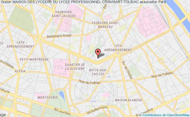 plan association Maison Des Lyceens Du Lycee Professionnel Corvisart-tolbiac Paris