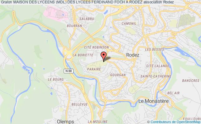 plan association Maison Des Lyceens (mdl) Des Lycees Ferdinand Foch A Rodez Rodez