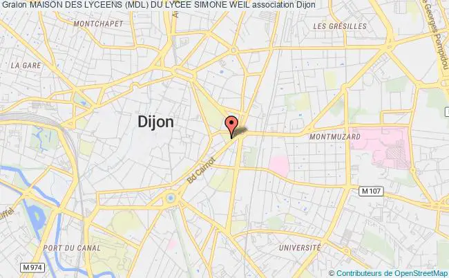 plan association Maison Des Lyceens (mdl) Du Lycee Simone Weil Dijon