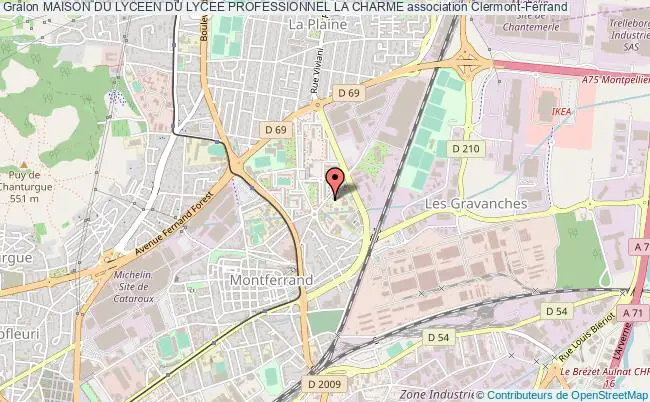 plan association Maison Du Lyceen Du Lycee Professionnel La Charme Clermont-Ferrand