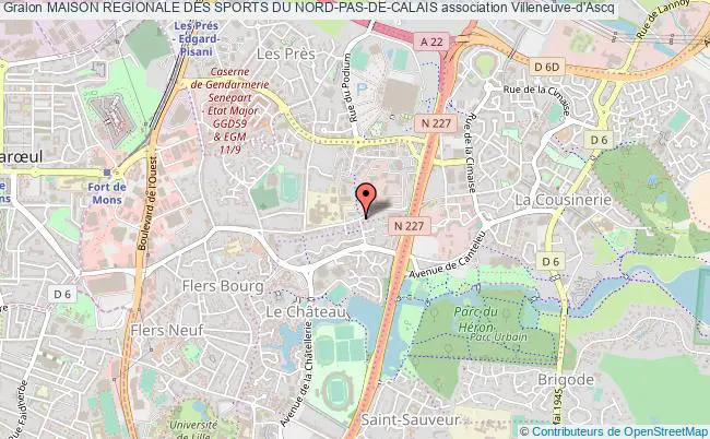 plan association Maison Regionale Des Sports Du Nord-pas-de-calais Villeneuve-d'Ascq