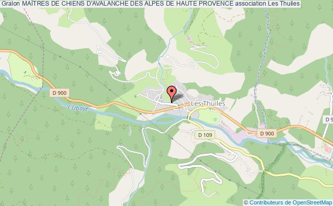 plan association MaÎtres De Chiens D'avalanche Des Alpes De Haute Provence Les   Thuiles