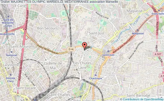 plan association Majorettes Olympic Marseille Mediterranee Marseille
