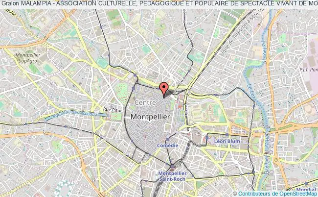 plan association Malampia - Association Culturelle, Pedagogique Et Populaire De Spectacle Vivant De Montpellier Et Sa Region Montpellier