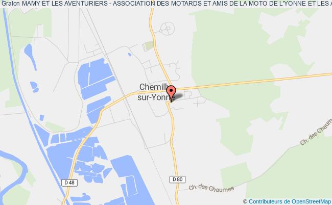 plan association Mamy Et Les Aventuriers - Association Des Motards Et Amis De La Moto De L'yonne Et Les Aventuriers Chemilly-sur-Yonne