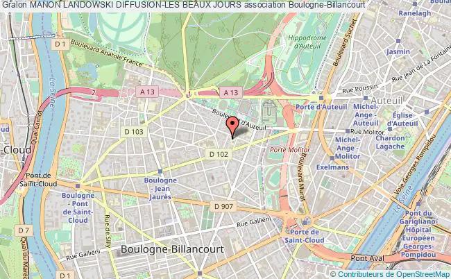 plan association Manon Landowski Diffusion-les Beaux Jours Boulogne-Billancourt