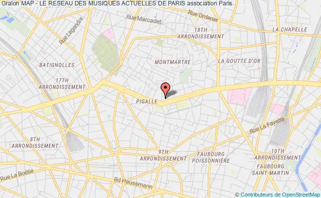 plan association Map - Le Reseau Des Musiques Actuelles De Paris PARIS