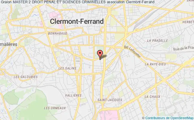 plan association Master 2 Droit Penal Et Sciences Criminelles Clermont-Ferrand