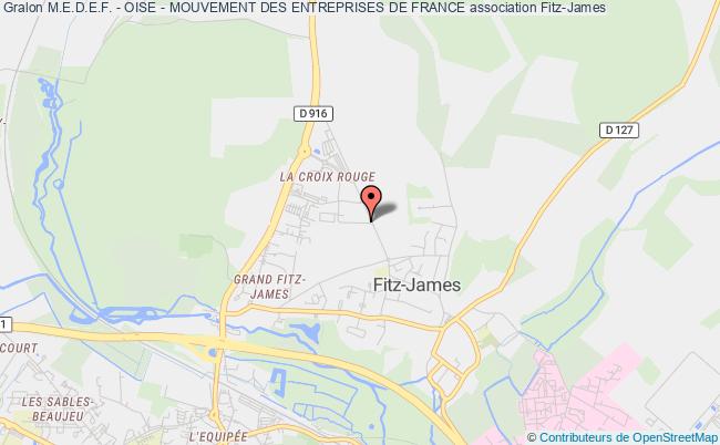 plan association M.e.d.e.f. - Oise - Mouvement Des Entreprises De France Fitz-James