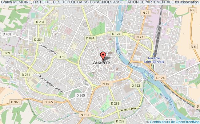 plan association Memoire, Histoire, Des Republicains Espagnols Association Departementale 89 Auxerre