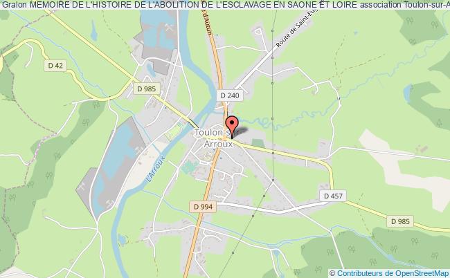 plan association Memoire De L'histoire De L'abolition De L'esclavage En Saone Et Loire Toulon-sur-Arroux