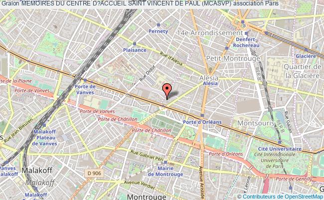 plan association Memoires Du Centre D?accueil Saint Vincent De Paul (mcasvp) Paris