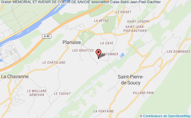 plan association Memorial Et Avenir De Coeur De Savoie Coise-Saint-Jean-Pied-Gauthier