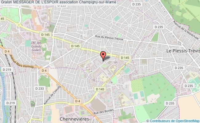 plan association Messager De L'espoir Champigny-sur-Marne