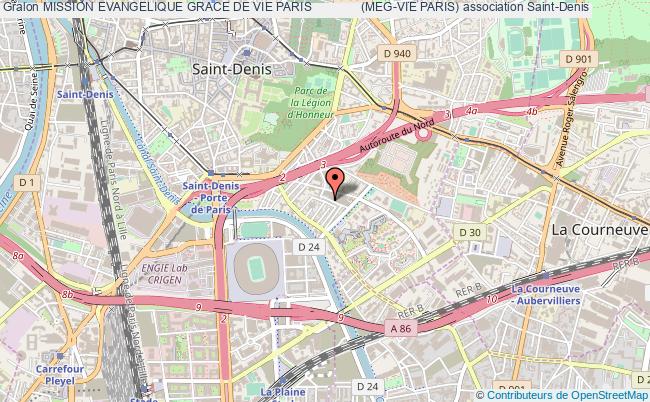 plan association Mission Evangelique Grace De Vie Paris              (meg-vie Paris) Saint-Denis