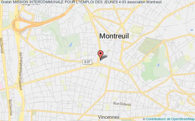 plan association Mission Intercommunale Pour L?emploi Des Jeunes 4-93 Montreuil