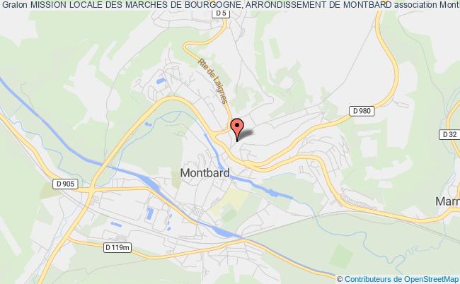 plan association Mission Locale Des Marches De Bourgogne, Arrondissement De Montbard Montbard