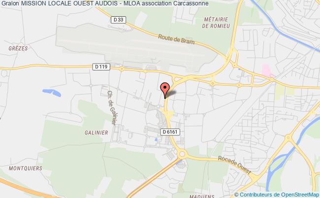 plan association Mission Locale Ouest Audois - Mloa Carcassonne