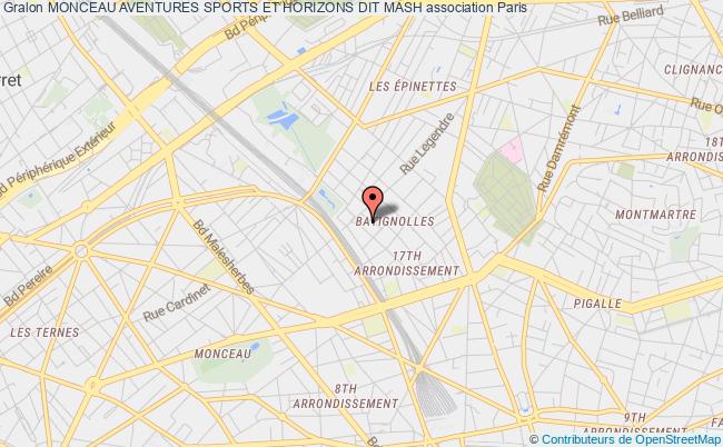 plan association Monceau Aventures Sports Et Horizons Dit Mash Paris