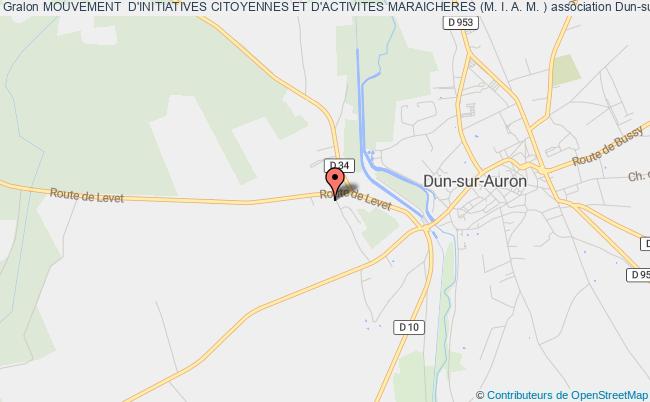 plan association Mouvement  D'initiatives Citoyennes Et D'activites Maraicheres (m. I. A. M. ) Dun-sur-Auron