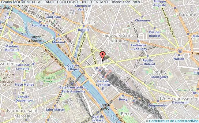 plan association Mouvement Alliance Ecologiste Independante Paris