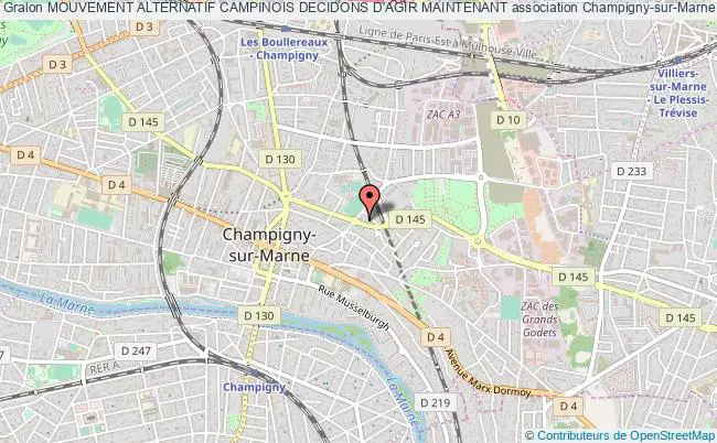 plan association Mouvement Alternatif Campinois Decidons D'agir Maintenant Champigny-sur-Marne
