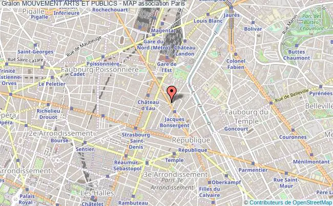 plan association Mouvement Arts Et Publics - Map Paris