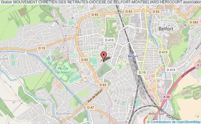 plan association Mouvement Chretien Des Retraites-diocese De Belfort-montbeliard-hericourt Belfort