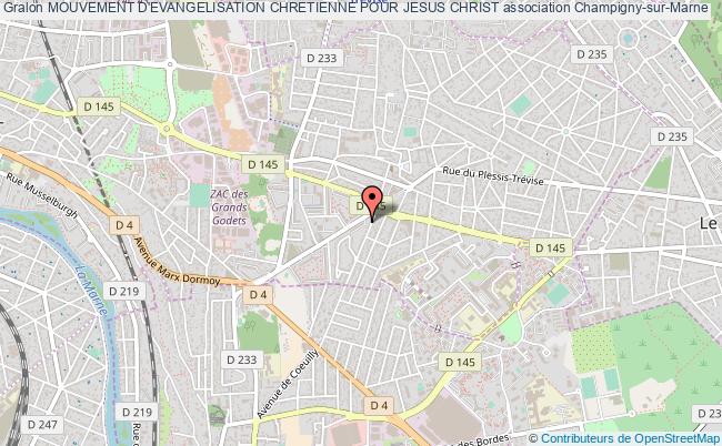 plan association Mouvement D'evangelisation Chretienne Pour Jesus Christ Champigny-sur-Marne