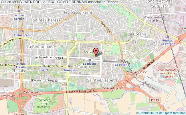 plan association Mouvement De La Paix - Comite Rennais Rennes