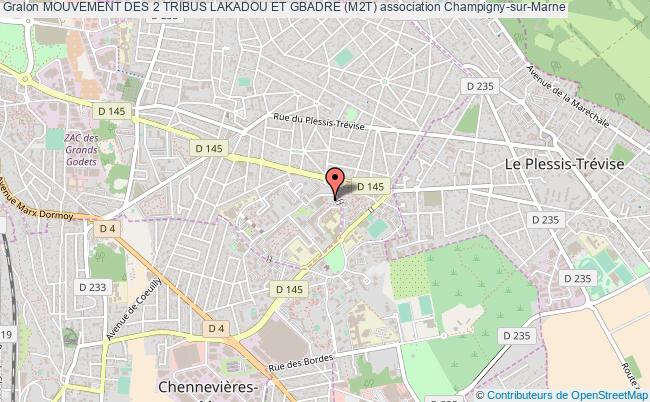 plan association Mouvement Des 2 Tribus Lakadou Et Gbadre (m2t) Champigny-sur-Marne