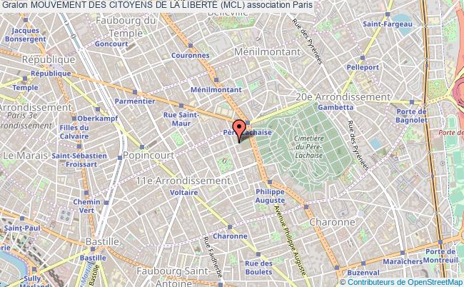 plan association Mouvement Des Citoyens De La LibertÉ (mcl) Paris