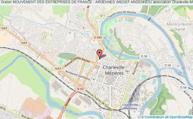 plan association Mouvement Des Entreprises De France - Ardennes (medef Ardennes) Charleville-Mézières
