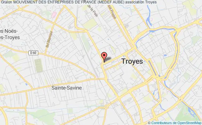 plan association Mouvement Des Entreprises De France (medef Aube) Troyes