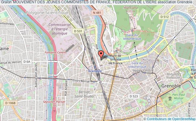 plan association Mouvement Des Jeunes Communistes De France, Federation De L'isere Grenoble