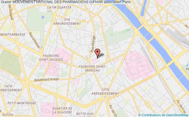 plan association Mouvement National Des Pharmaciens Giphar PARIS