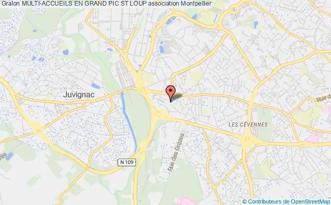 plan association Multi-accueils En Grand Pic St Loup Montpellier