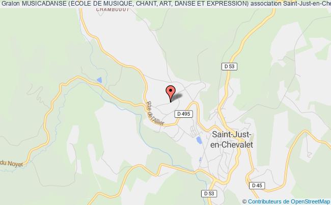 plan association Musicadanse (ecole De Musique, Chant, Art, Danse Et Expression) Saint-Just-en-Chevalet