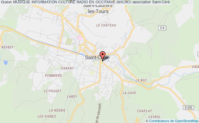 plan association Musique Information Culture Radio En Occitanie (micro) Saint-Céré