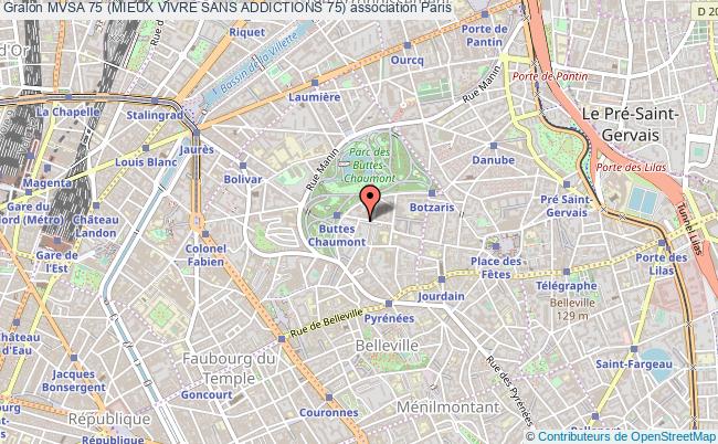plan association Mvsa 75 (mieux Vivre Sans Addictions 75) Paris