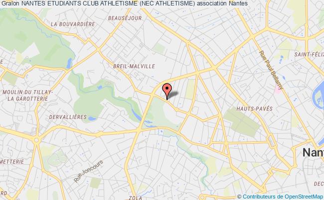 plan association Nantes Etudiants Club Athletisme (nec Athletisme) Nantes